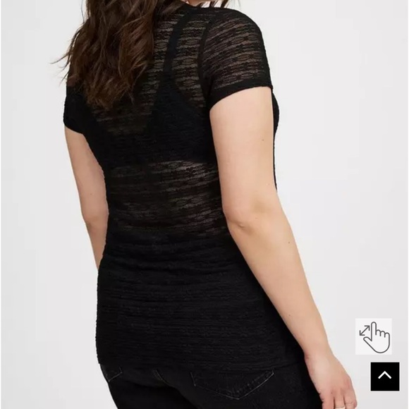 Torrid Black Sheer Fitted Crew Tee NWT 00 - Picture 2 of 14